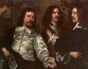 DOBSON, William The Painter with Sir Charles Cottrell and Sir Balthasar Gerbier dfg oil on canvas